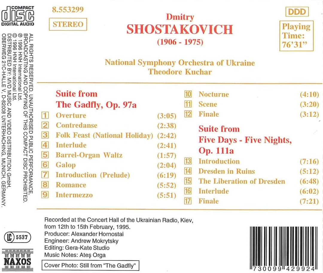 Shostakovich: The Gadfly/Five Days-Five Nights - Shostakovich, Dmitry [Audio CD]