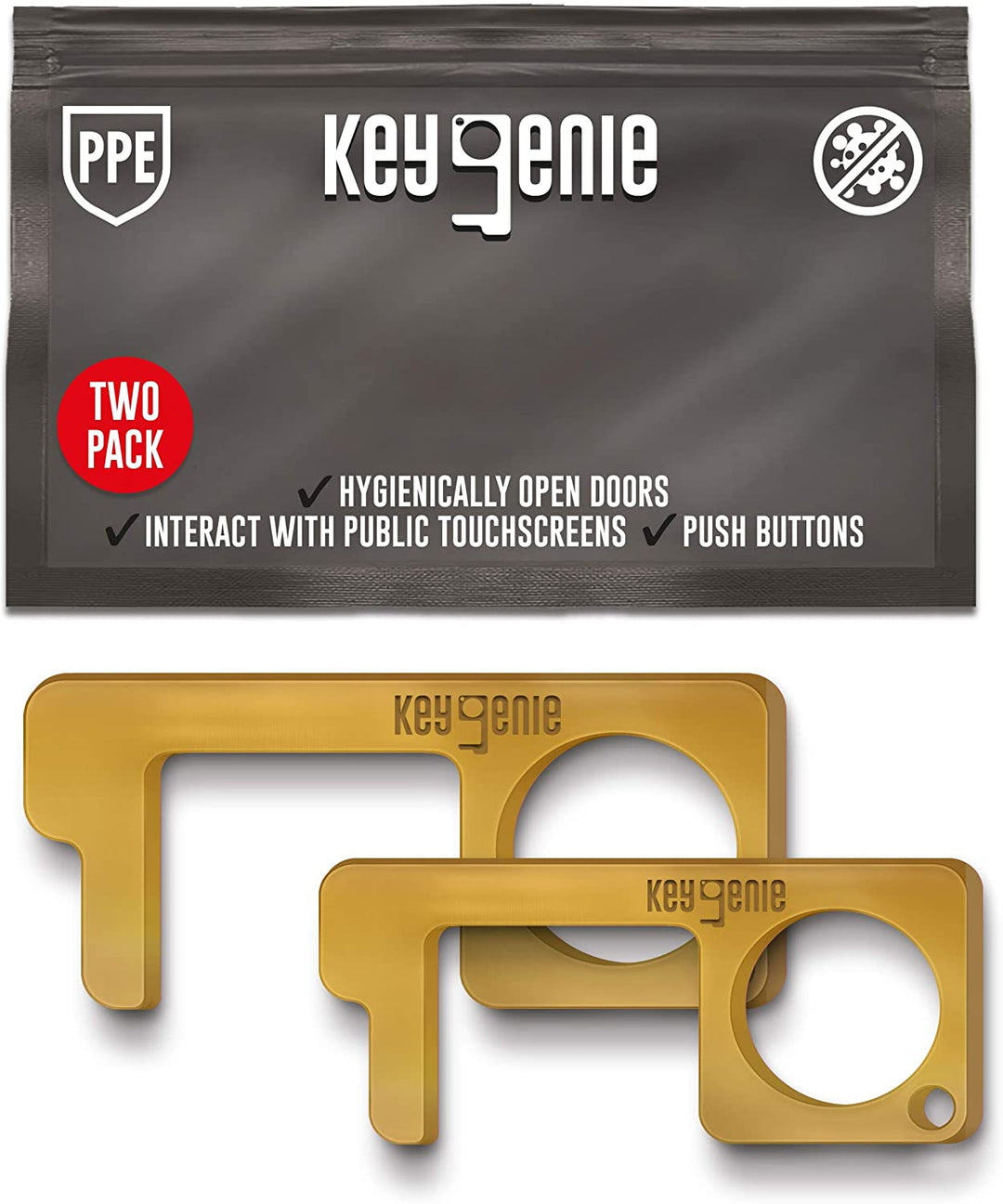 Contactless Door Opener Gold Two Pack (Medium&Large)