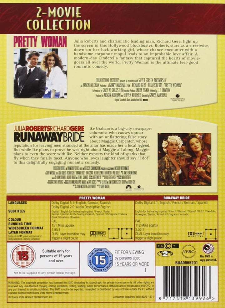 Pretty Woman/The Runaway Bride - Rom-com [DVD]