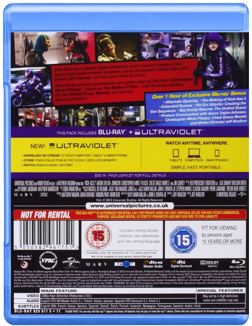 Kick-Ass 2 [2013] [Region Free] - Action/Comedy [Blu-ray]