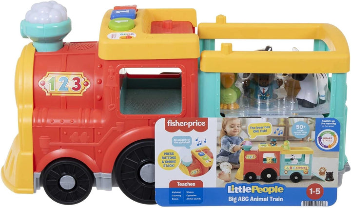Fisher-Price Little People Big ABC Animal Train, push-along toy vehicle with lights