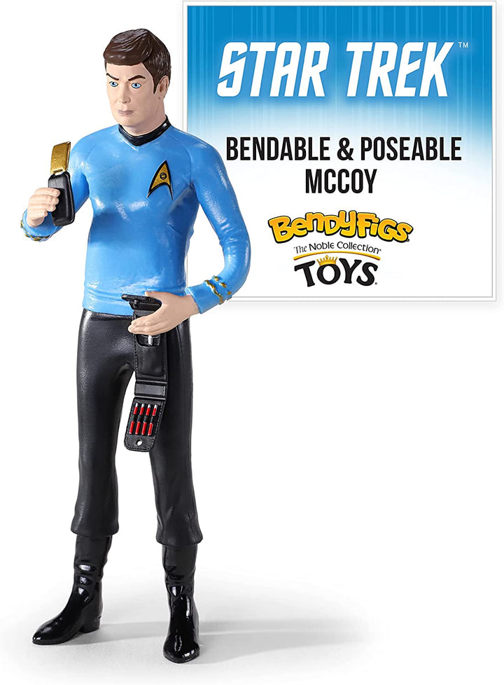 The Noble Collection Star Trek Bendyfigs Dr. McCoy - 7.5in (19cm) Noble Toys Bendable Figure Posable Collectible Doll Figures With Stand