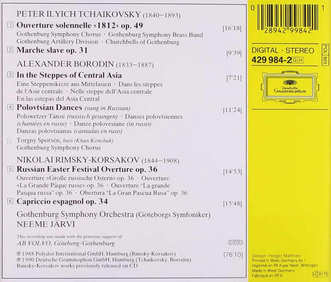 Borodin, Alexander Porfir'yevich - Tchaikovsky "1812 Overture" Marche slave etc [Audio CD]