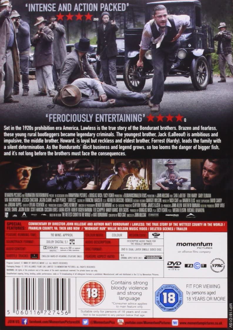 Lawless (2012) - Crime Drama [DVD]