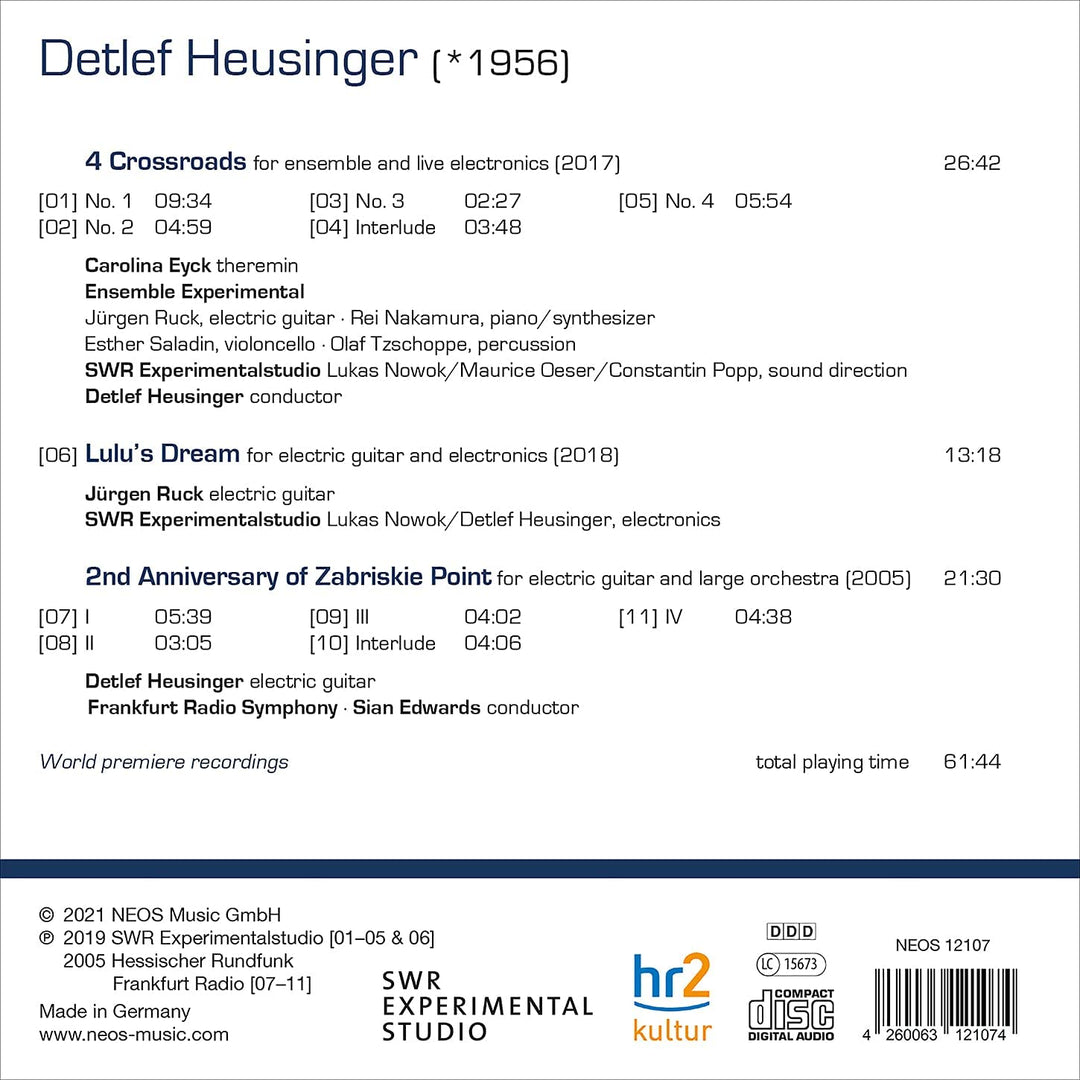 Various including SWR Experimentalstudio - Detlef Heusinger: Lulu's Dream [Audio CD]