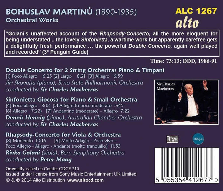 Martinu: Double Concerto/Sinfonietta Giocosa/Rhapsody-Concerto - [Audio CD]