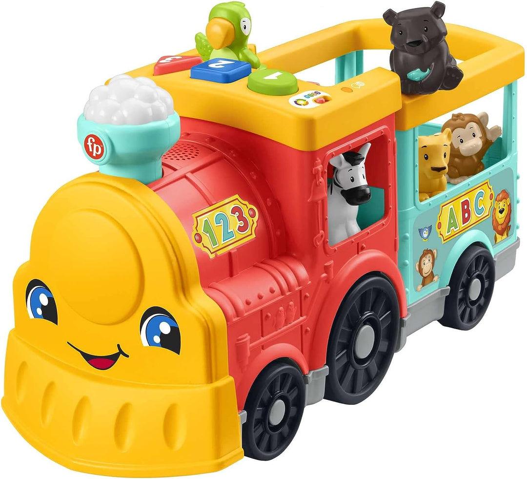 Fisher-Price Little People Big ABC Animal Train, push-along toy vehicle with lights