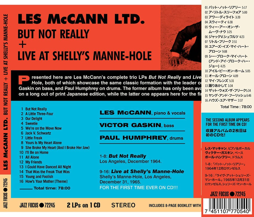 Les McCann - But Not Really + Live at Shelly's Manne-Hole [Audio CD]