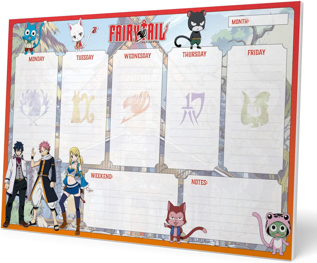 Grupo Erik Fairy Tail Weekly Planner A4 | Anime Calendar | Family Calendar