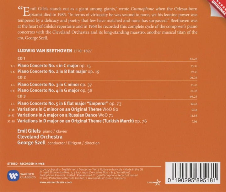 Beethoven: Piano Concertos 1-5 (Original Jackets) [Audio CD]