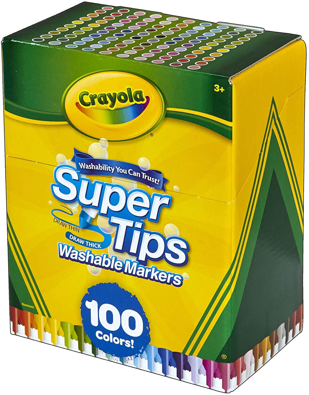 Crayola Super Tips Washable Markers (Pack of 100, Multi-Colour)