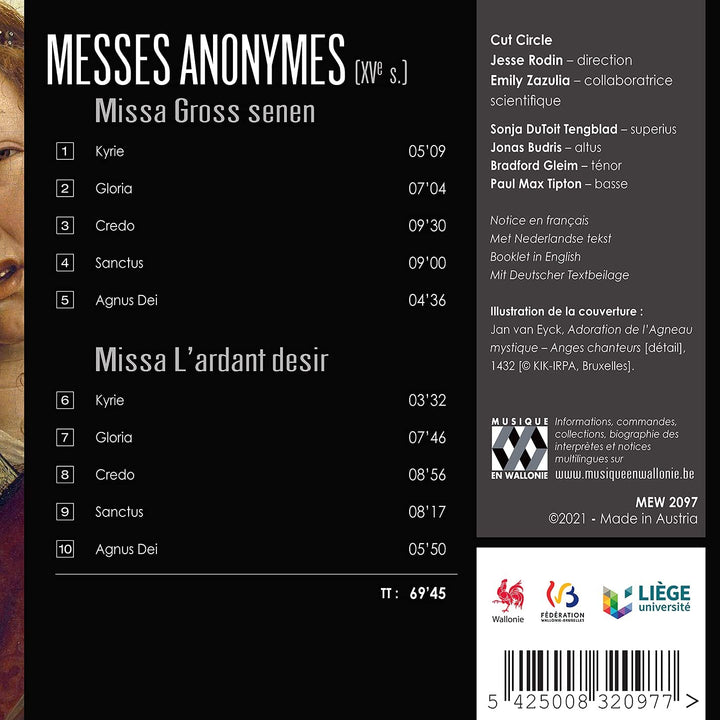 Messes anonymes: Missa Gross senen - Missa L'ardant desir [Audio CD]