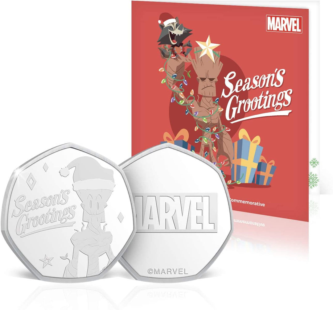The Koin Club Marvel Groot Christmas Card Stocking Filler Gifts Collectable Coin