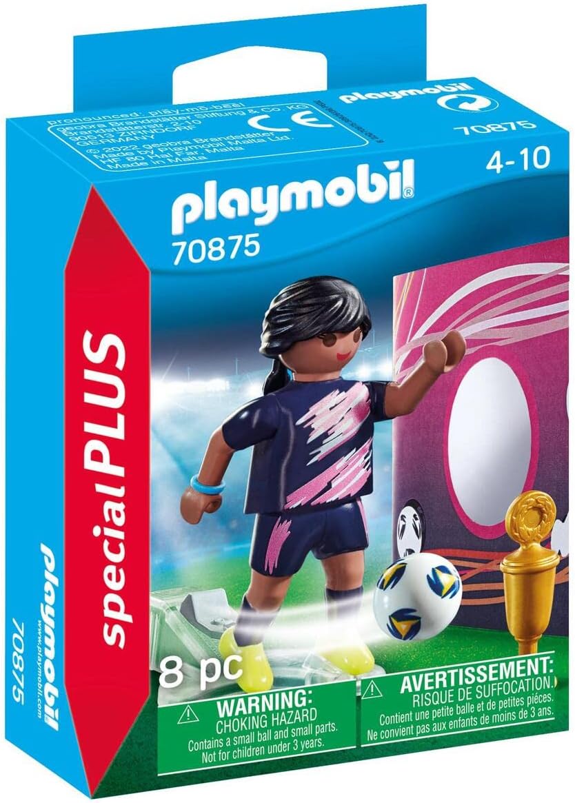 Playmobil 70875 Female Soccer Player, Fun Imaginative Role-Play, PlaySets Suitable for Children