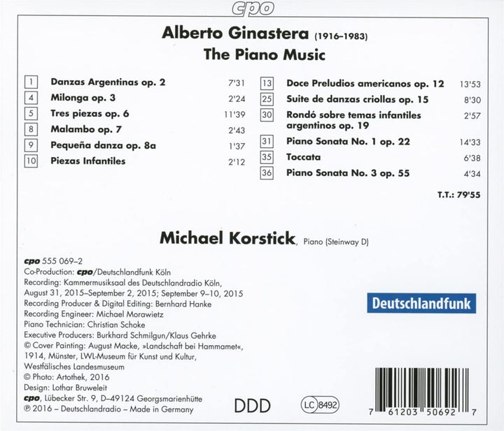 Michael Korstick - Ginastera:The Piano Music [Michael Korstick] [Cpo: 555069-2] [Audio CD]