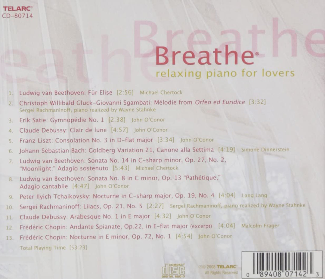 Breathe: Relaxing Jazz Piano for Lovers [Audio CD]