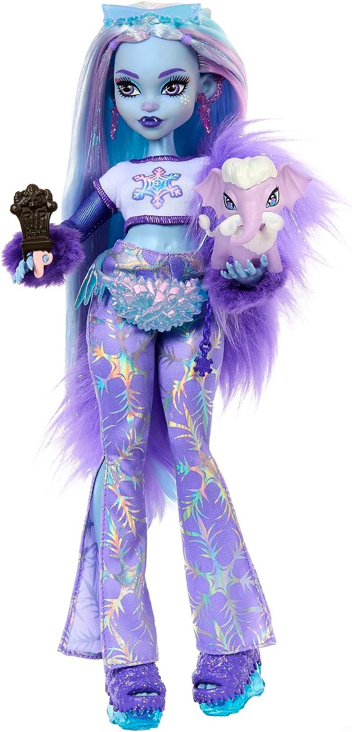 Monster High Doll, Abbey Bominable Yeti Fashion Doll with Pet Mammoth and Themed Accessories