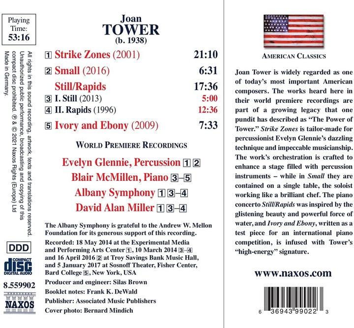 Tower: Strike Zones [Evelyn Glennie; Blair McMillen; Albany Symphony; David Alan Miller] [Naxos: 8559902] [Audio CD]