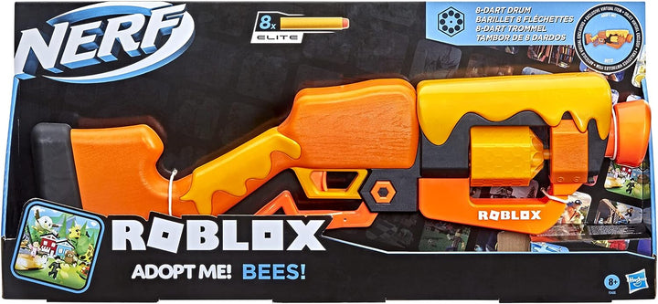 Nerf Roblox Adopt Me!: BEES! Lever Action Blaster, 8 Nerf Elite Darts, Code To Unlock In-Game Virtual Item, F2486EU5