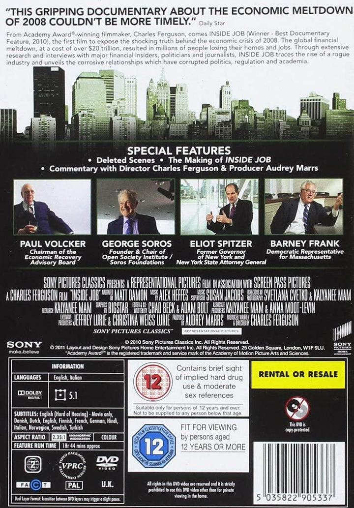 Inside Job - Documentary [2011] [DVD]