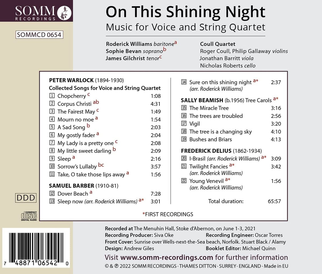 On This Shining Night [Roderick Williams; James Gilchrist; Sophie Bevan; [Audio CD]