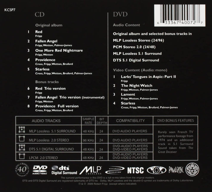 King Crimson  - Red, 40th Anniversary Series [Audio CD]