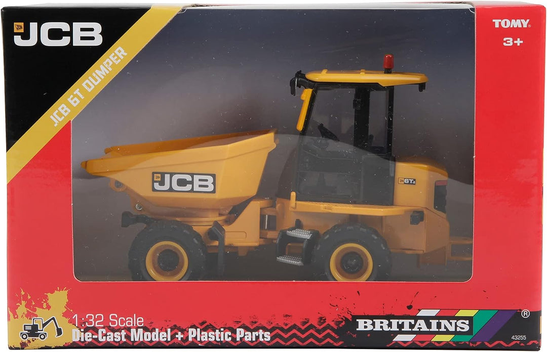 JCB Britains Farm Tomy Toys, Site Dumper, 1:32 JCB 6T-2 Truck - Collectable Tractor Toy - 1:32 Scale Farm Toys, Suitable for Collectors and Kids, 3 year plus