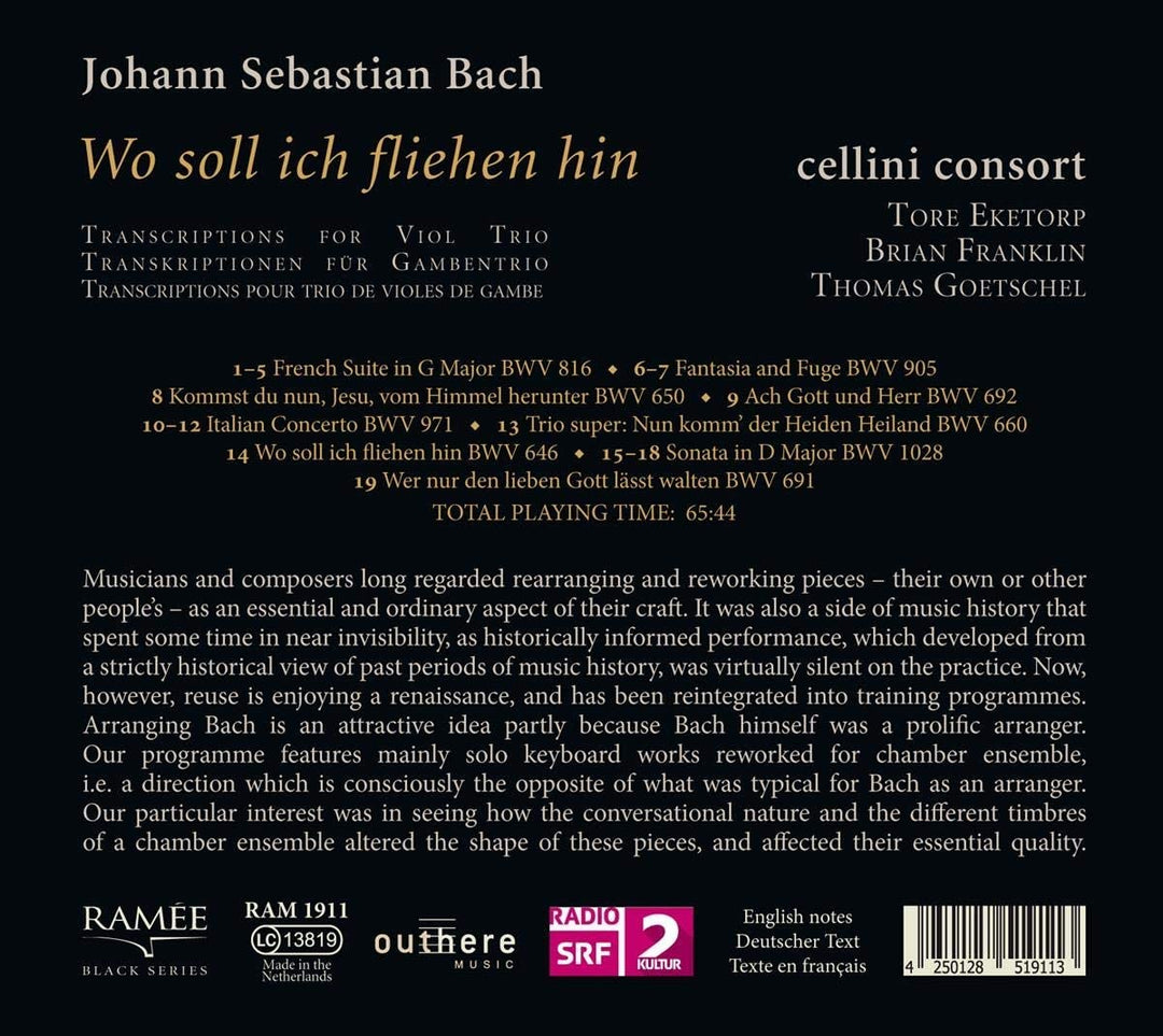 Cellini Consort - JS Bach: Wo Soll Ich Fliehen Hin [Audio CD]