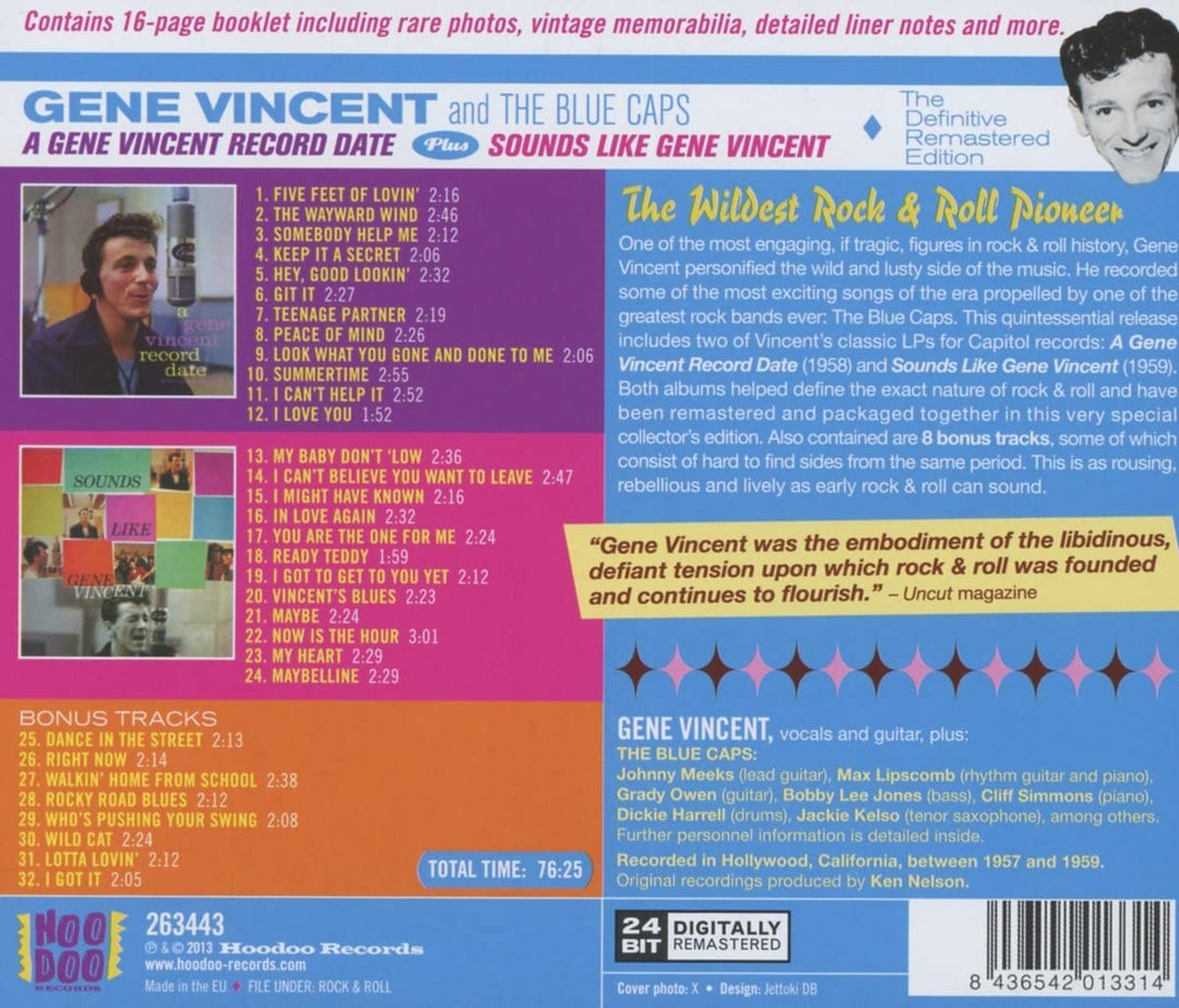 Gene Vincent - A Gene Vincent Record Date + Sounds Like Gene Vinc [Audio CD]