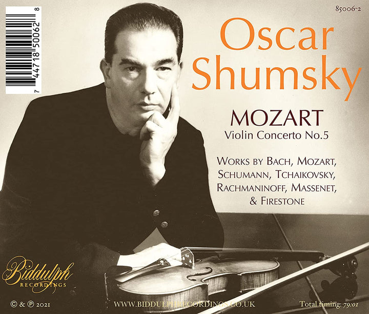 Mozart: Violin Concerto No. 5 [Oscar Shumsky] [Biddulph Recordings: 85006-2] [Audio CD]