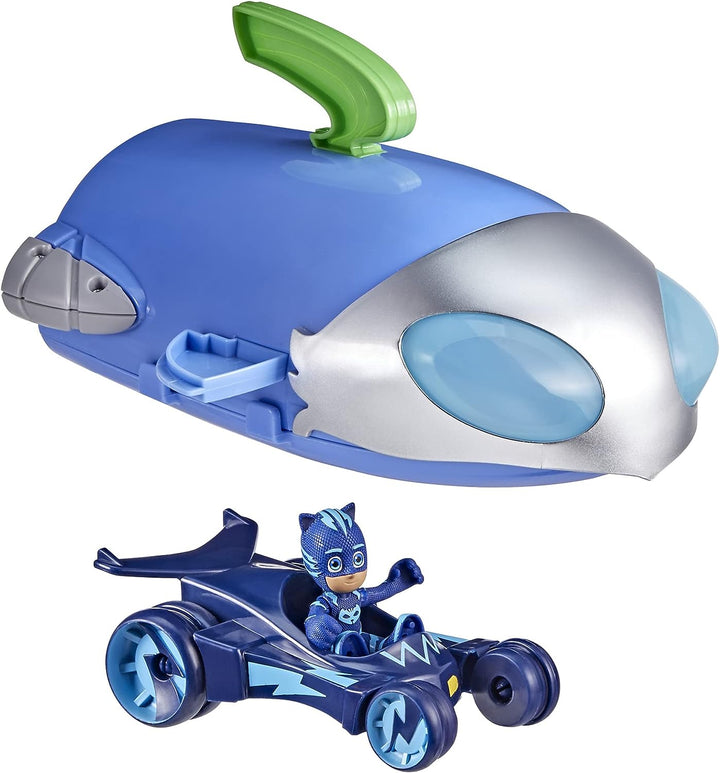 PJ MASKS F20985L0 2-in-1 HQ Playset, Headquarters and Rocket Preschool Toy with Action Figure and Vehicle for Kids Ages 3 and Up