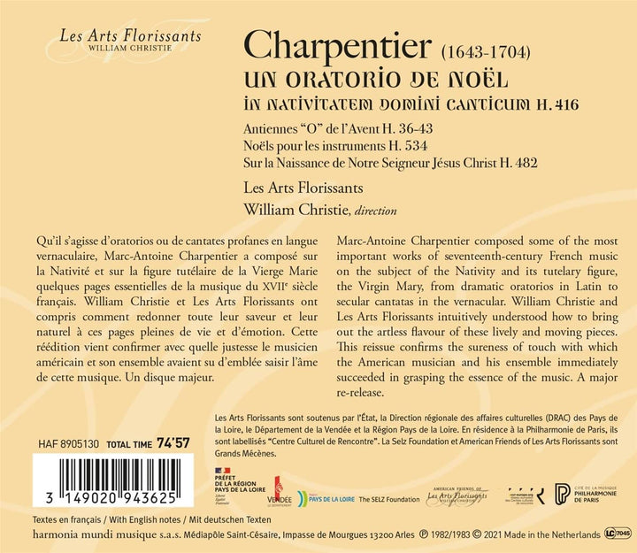 Les Arts Florissants - Charpentier: Un Oratorio De Noël [Audio CD]