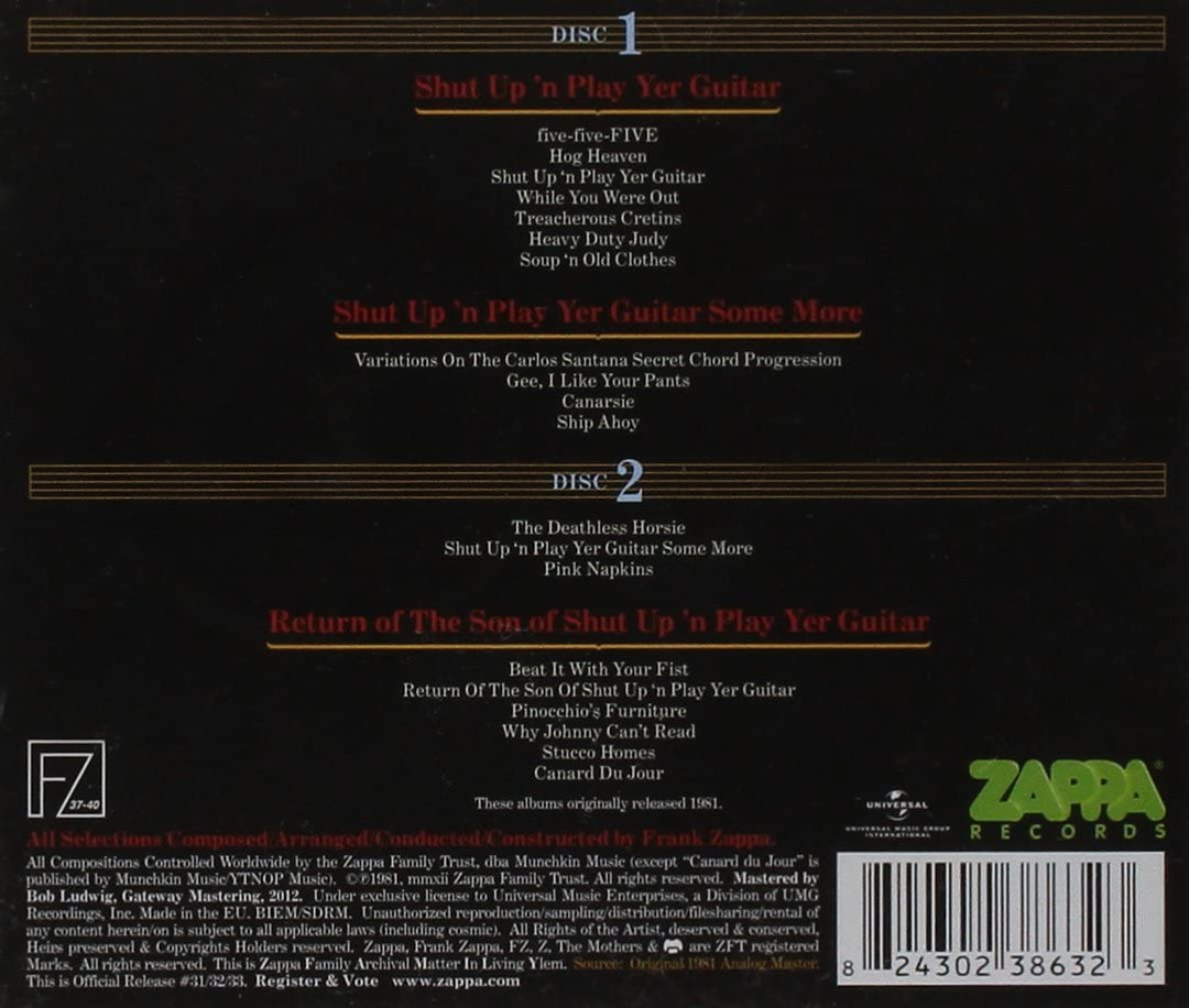 Shut Up 'n Play Yer Guitar - Frank Zappa [Audio CD]