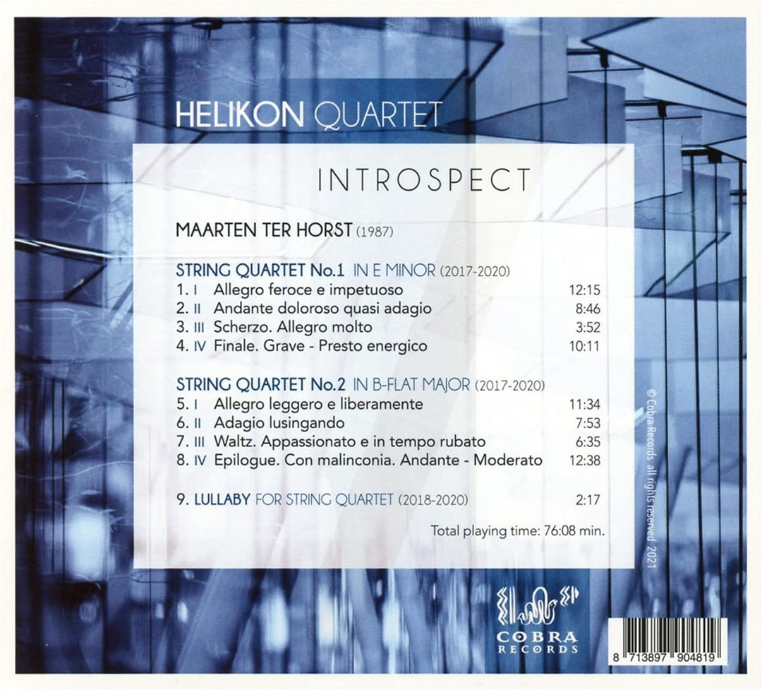 Helikon Quartet - Introspect - Maarten ter Horst: String Quartets Nos. 1 & 2 [Audio CD]