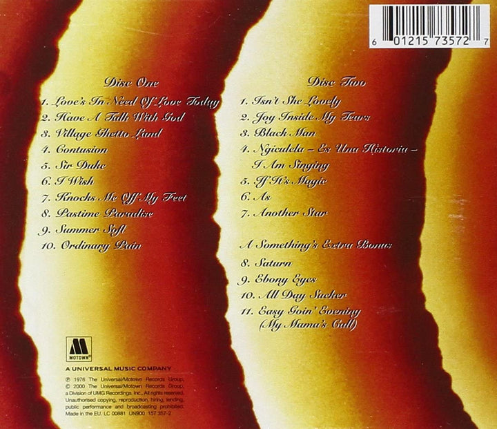 Songs In The Key Of Life - Stevie Wonder [Audio CD]