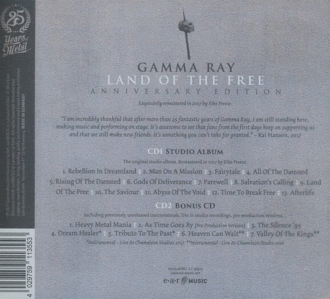 Gamma Ray  - Land of the Free [Audio CD]
