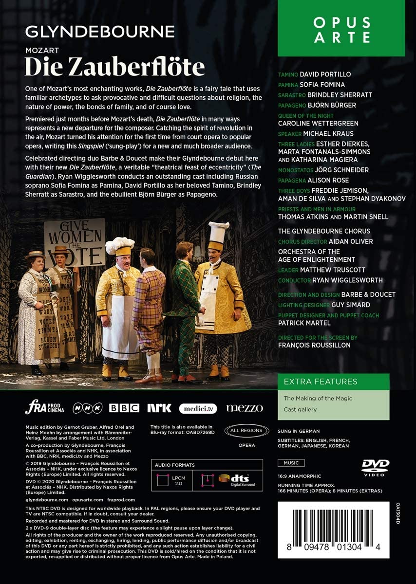 Mozart: Die Zauberflote [David Portillo; Sofia Fomina; The Glyndebourne Chorus [DVD]