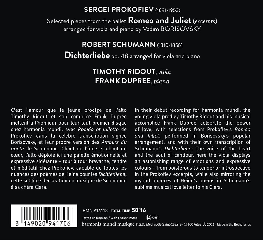 Ridout, Timothy - A Poet's Love, Prokofiev: Romeo and Juliet - Schumann: Dichterliebe [Audio CD]