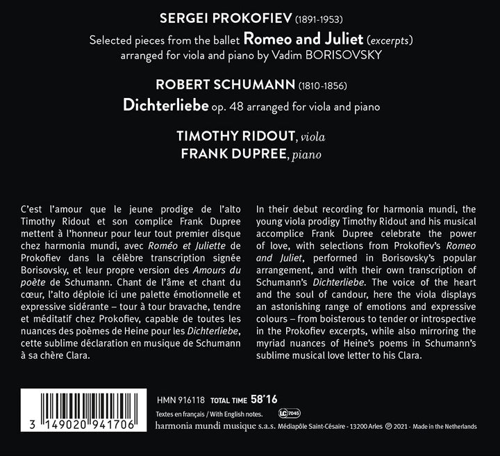 Ridout, Timothy - A Poet's Love, Prokofiev: Romeo and Juliet - Schumann: Dichterliebe [Audio CD]