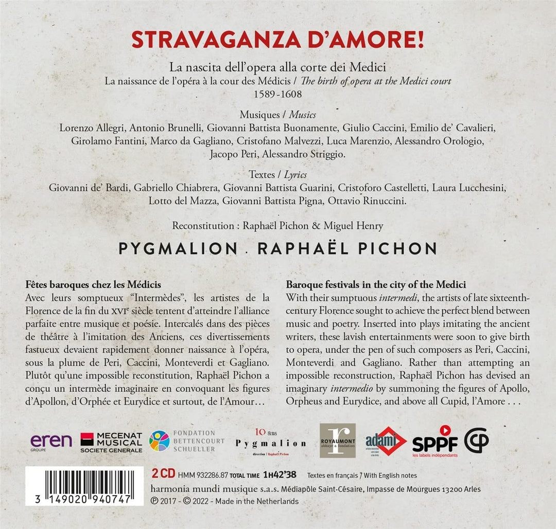 Stravaganza D'amore: The Birth Of Opera At The Medici Court [Audio CD]