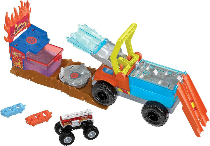 Hot Wheels Monster Trucks Arena Smashers Color Shifters 5-Alarm Rescue with 1 Color Shifter Monster Truck