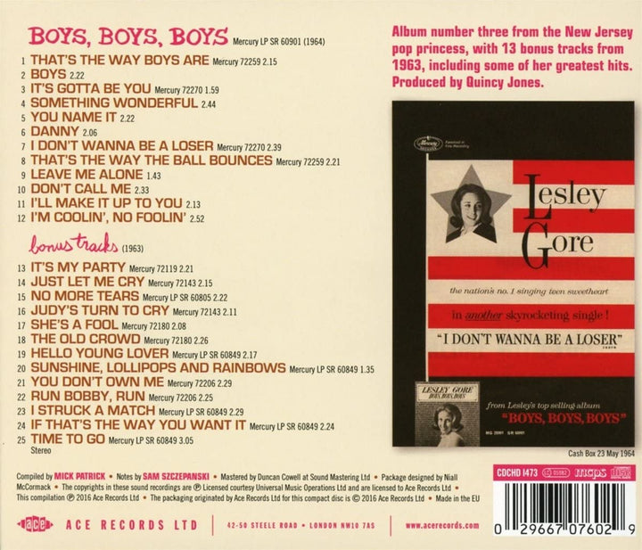 Lesley Gore - Boys Boys Boys [Audio CD]