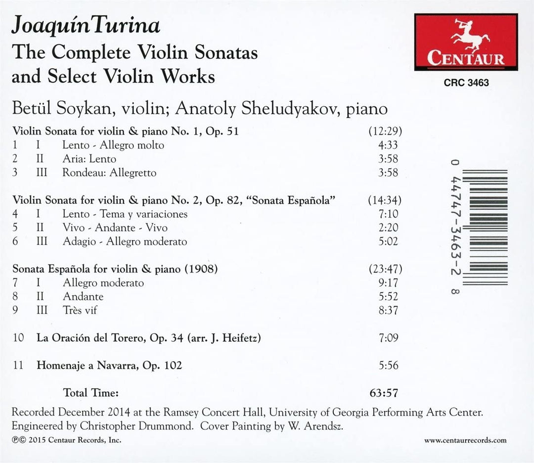 Betul Soykan and Anatoly Sheludyakov - Joaquin Turina: The Complete Violin Sonatas and Select Violin Works [Audio CD]