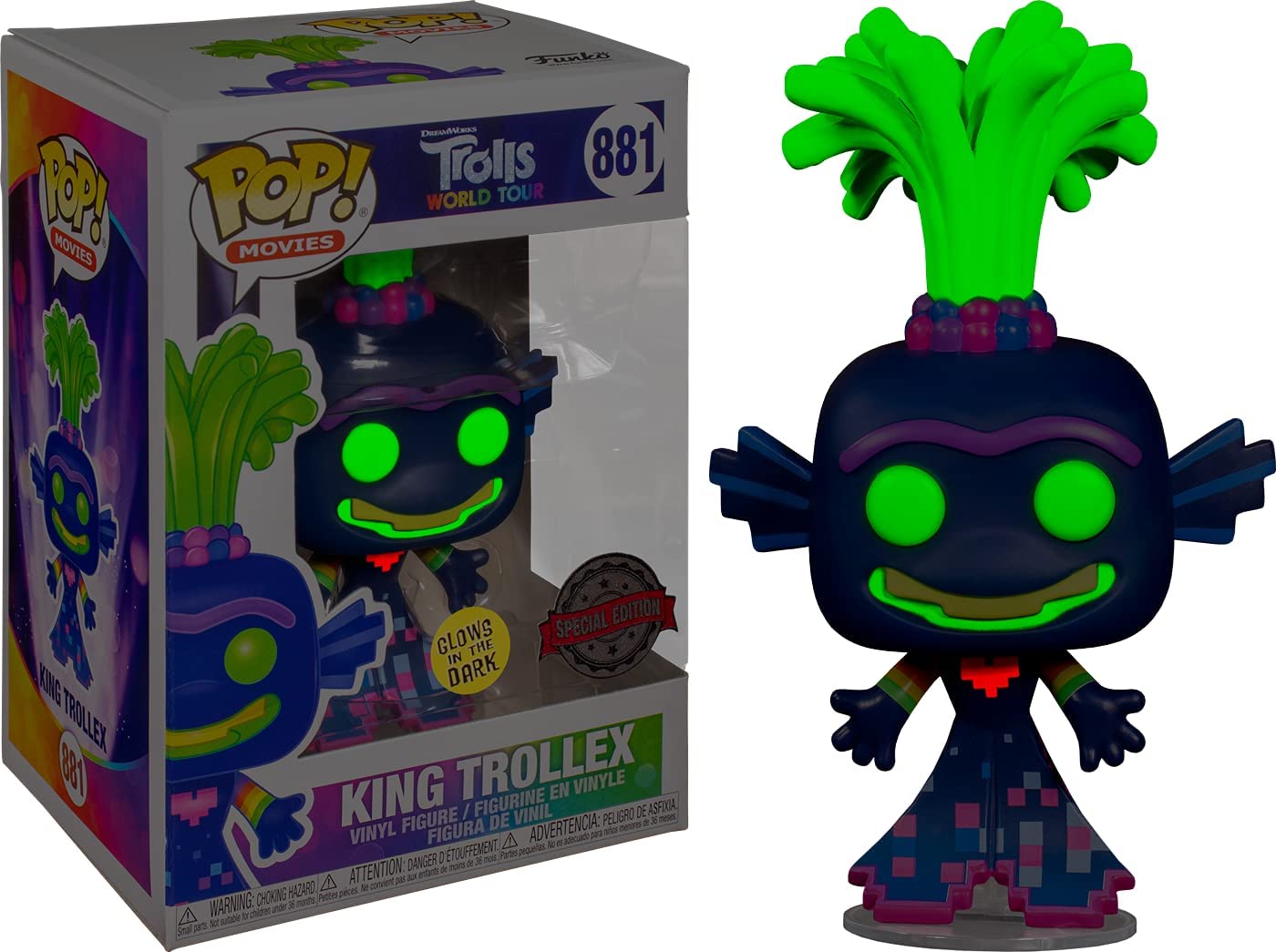 Funko Pop! Movies - King Trollex Vinyl Figure (#881) Glow-in-the-Dark Limited Edition 3