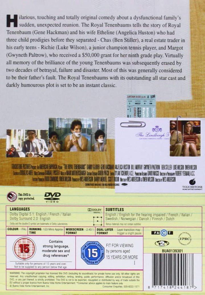 The Royal Tenenbaums - Drama/Comedy-drama [DVD]