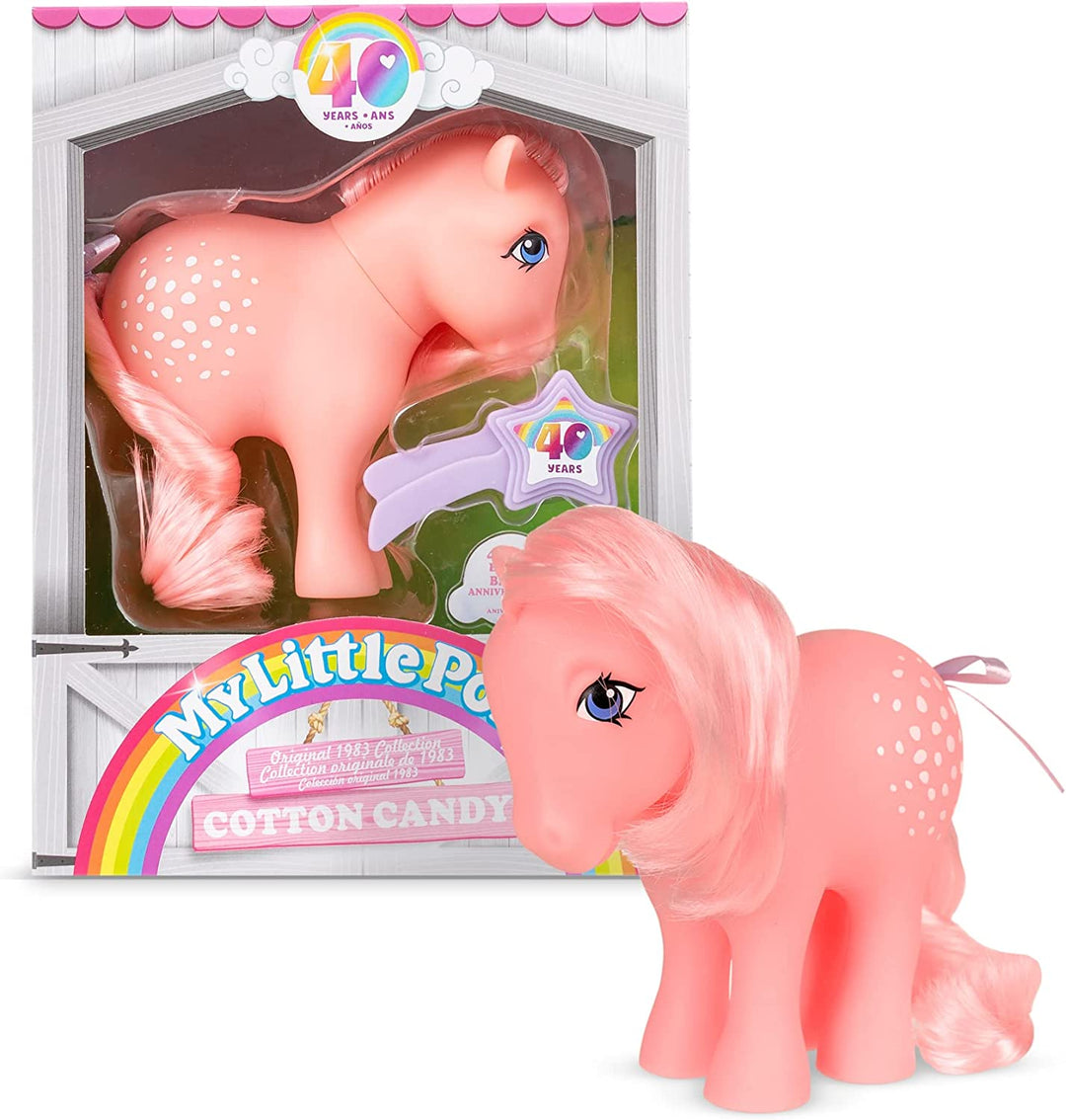 My Little Pony 35324 Cotton Candy Classic Pony, Retro Horse Gifts for Girls and Boys
