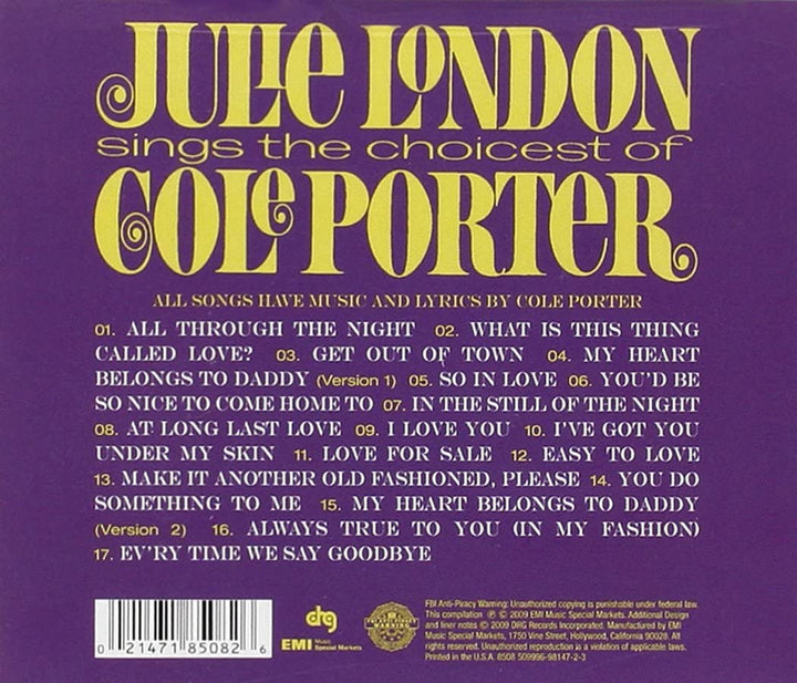 Julie London - Sings the Choicest of Cole Porter [Audio CD]