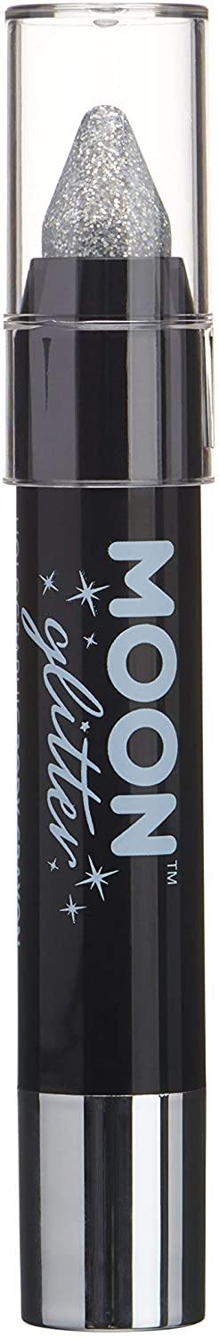 Holographic Glitter Paint Stick Body Crayon makeup for the Face & Body by Moon Glitter - 3.5g - Silver - Yachew