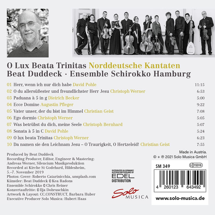 North German cantatas of the early baroque for alto, strings and basso continuo [Beat Duddeck; Ensemble Schirokko Hamburg] [Solo Musica: SM349] [Audio CD]