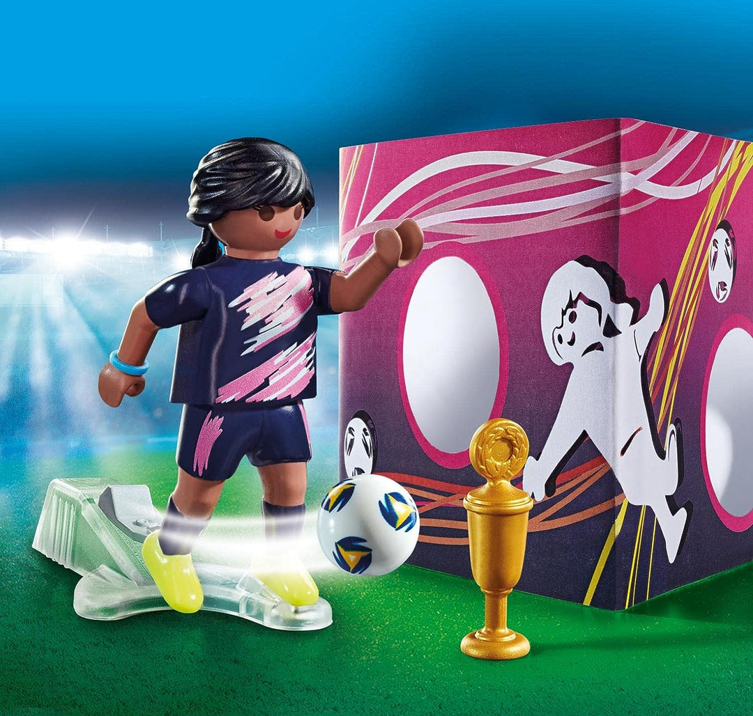 Playmobil 70875 Female Soccer Player, Fun Imaginative Role-Play, PlaySets Suitable for Children